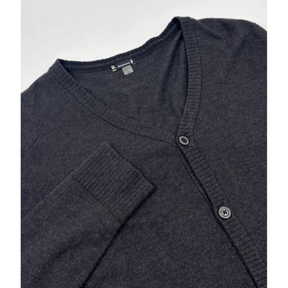 Smartwool Men's L Dark Gray Sparwood Wool Blend Knit Cardigan Sweater‎